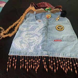 BOHO Vintage Retro DIY JNCO Jeans purse Recycled Repurposed